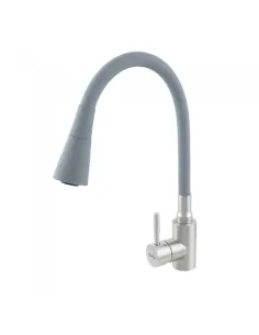 Змішувач для кухні з гнучким виливом Venta VS473SG, сірий гофрогусак з душовою насадкою - 1
