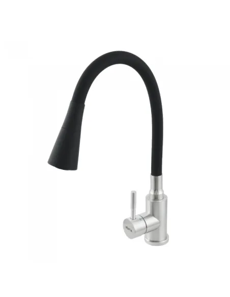 Змішувач для кухні з гнучким виливом Venta VS473SB, чорний гофрогусак із душовою насадкою - 1