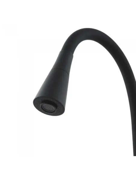 Змішувач для кухні з гнучким виливом Venta VS473SB, чорний гофрогусак із душовою насадкою - 2