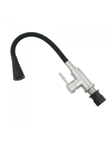 Змішувач для кухні з гнучким виливом Venta VS473SB, чорний гофрогусак із душовою насадкою - 3