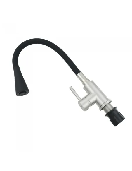 Змішувач для кухні з гнучким виливом Venta VS473SB, чорний гофрогусак із душовою насадкою - 3