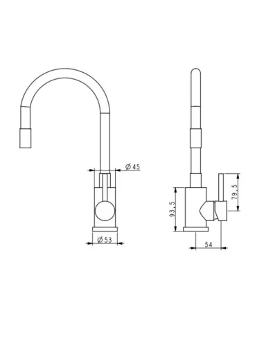 Смеситель для кухни с гибким изливом Venta VS442SB, нержавеющая сталь, черный - 4
