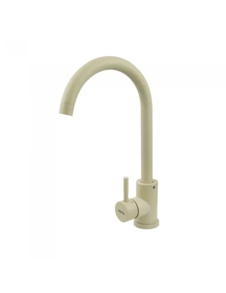 Змішувач для кухні з гнучким виливом Venta VS402UP, нержавіюча сталь, бежевий - 1