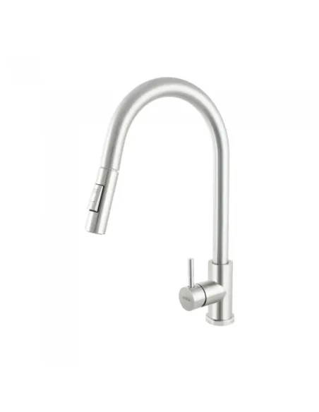 Смеситель для кухни с выдвижным изливом Venta VS42UЕS, нержавеющая сталь, сатин - 1