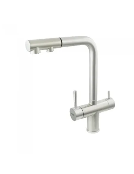 Змішувачі для кухні з підключенням до фільтру Venta VS82FES, витяжний вилив, нержавіюча сталь, сатин - 1