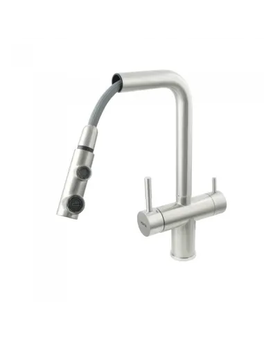 Змішувачі для кухні з підключенням до фільтру Venta VS82FES, витяжний вилив, нержавіюча сталь, сатин - 2