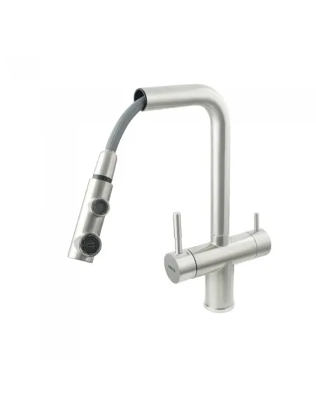 Смесители для кухни с подключением к фильтру Venta VS82FES, вытяжной излив, нержавеющая сталь, сатин - 2