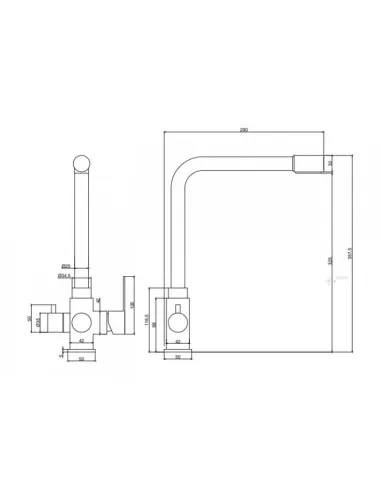 Змішувачі для кухні з підключенням до фільтру Venta VC803FS, нержавіюча сталь, сатин - 4