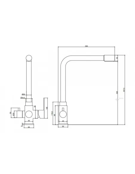 Змішувачі для кухні з підключенням до фільтру Venta VC803FS, нержавіюча сталь, сатин - 4