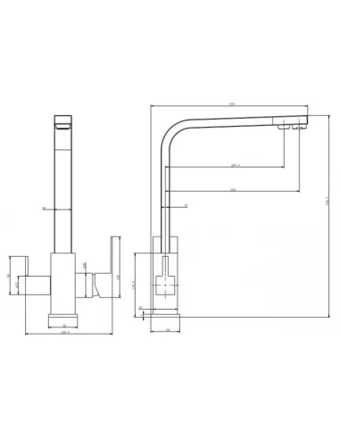 Змішувачі для кухні з підключенням до фільтру Venta VC813FS, нержавіюча сталь, сатин - 3