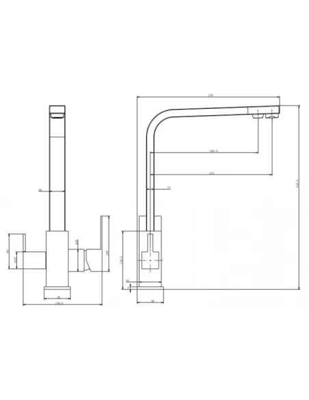 Змішувачі для кухні з підключенням до фільтру Venta VC813FS, нержавіюча сталь, сатин - 3