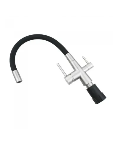 Змішувачі для кухні з підключенням до фільтра Venta VS813SB, нержавіюча сталь, чорний гофровилив - 2