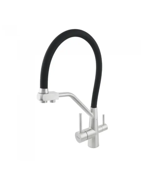 Змішувачі для кухні з підключенням до фільтру Venta VS823AB, нержавіюча сталь, чорний гофровилив - 1