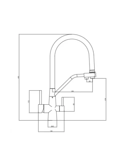 Змішувачі для кухні з підключенням до фільтру Venta VS823AB, нержавіюча сталь, чорний гофровилив - 4