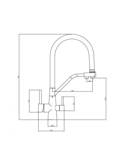 Змішувачі для кухні з підключенням до фільтру Venta VS823AB, нержавіюча сталь, чорний гофровилив - 4