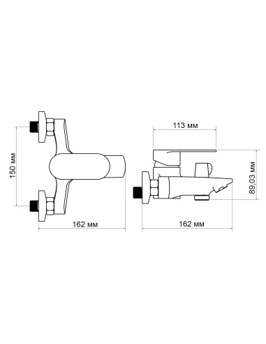 Смеситель для ванны Lidz Tani 0061 LDTAN0061CRM44963 Chrome - 2