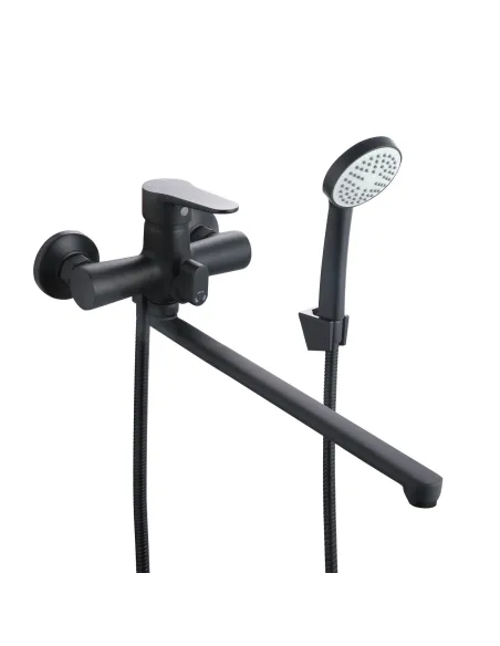 Смеситель для ванны Lidz Nicole 005 LDNIC005BLA45183 Black с душевым набором - 1