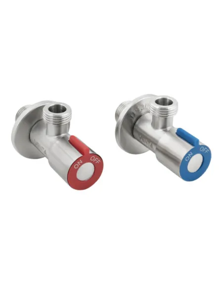 Кран приладовий кутовий Venta VA-1806, нержавіюча сталь, комплект 2 шт. - 1