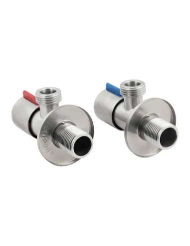 Кран приладовий кутовий Venta VA-1806, нержавіюча сталь, комплект 2 шт. - 2