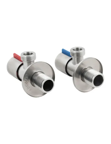 Кран приладовий кутовий Venta VA-1806, нержавіюча сталь, комплект 2 шт. - 2