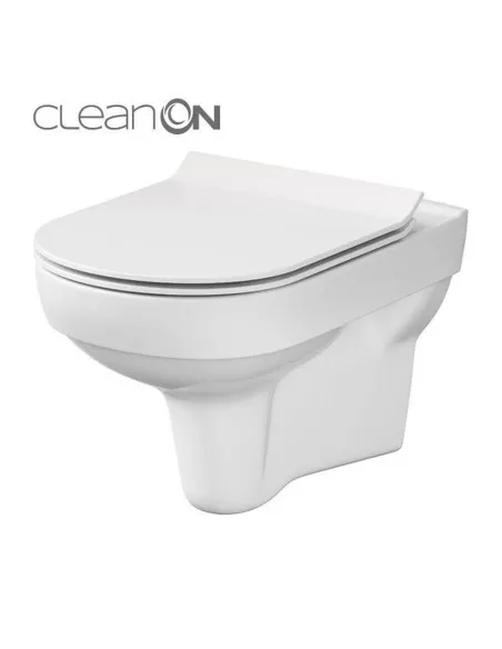 Унитаз подвесной безободковый Cersanit City New Cleane On 794, сиденье дюропласт лифт - 1