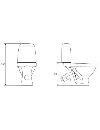 Унитаз компакт Cersanit 771 Еko 031, 3/6 л, нижний подвод воды, косой слив, сиденье полипропилен - 3