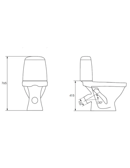 Унитаз компакт Cersanit 771 Еko 031, 3/6 л, нижний подвод воды, косой слив, сиденье полипропилен - 3