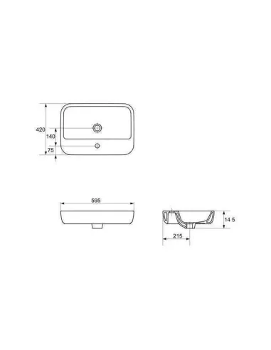 Керамическая раковина накладная Cersanit Caspia 60 - 3