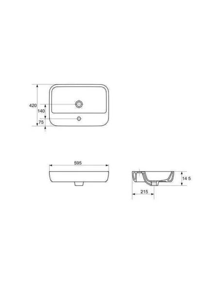 Керамическая раковина накладная Cersanit Caspia 60 - 3
