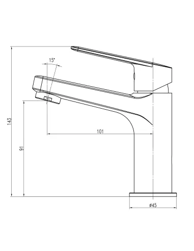 Смеситель для раковины Topaz Capri TCA-15207-H44-BL, черный - 8