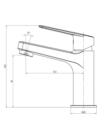 Смеситель для раковины Topaz Capri TCA-15207-H44-BL, черный - 8