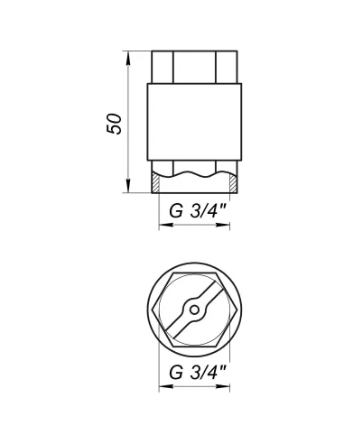 Обратный клапан Quality Professional QP100 3/4 дюйма, с латунным штоком - 3