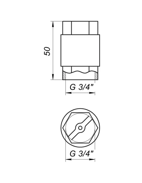 Обратный клапан Quality Professional QP100 3/4 дюйма, с латунным штоком - 3 Обратный клапан Quality Professional QP100 3/4 дюйма, с латунным штоком - 3