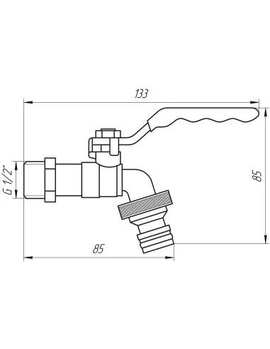 Кран для полива шаровый Quality Professional NV-QP155 1/2 дюйма с коннектором - 5