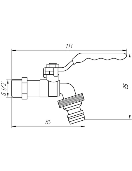 Кран для полива шаровый Quality Professional NV-QP155 1/2 дюйма с коннектором - 5