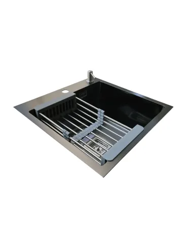 Кухонная мойка прямоугольная Romzha Arta Nova U-550 BL с дозатором и корзиной, 600 х 450 х 230 мм - 2