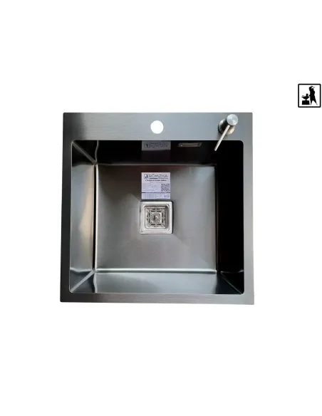 Кухонная мойка прямоугольная Romzha Arta Nova U-550 BL с дозатором и корзиной, 600 х 450 х 230 мм - 1