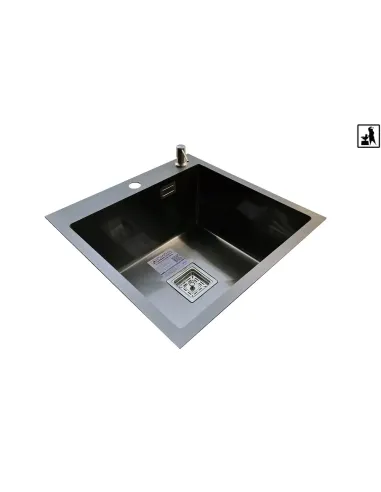 Кухонная мойка прямоугольная Romzha Arta Nova U-550 BL с дозатором и корзиной, 600 х 450 х 230 мм - 3