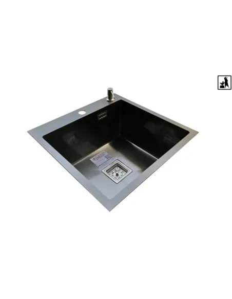 Кухонная мойка прямоугольная Romzha Arta Nova U-550 BL с дозатором и корзиной, 600 х 450 х 230 мм - 3