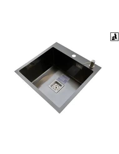 Кухонная мойка прямоугольная Romzha Arta Nova U-550 BL с дозатором и корзиной, 600 х 450 х 230 мм - 5