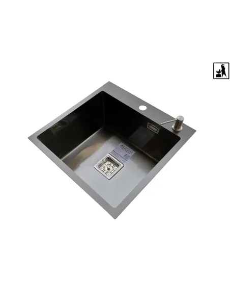 Кухонная мойка прямоугольная Romzha Arta Nova U-550 BL с дозатором и корзиной, 600 х 450 х 230 мм - 5