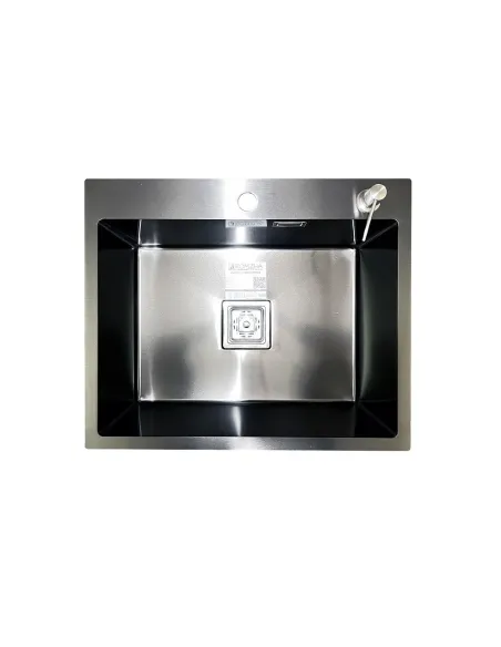 Кухонная мойка прямоугольная Romzha Arta Nova U-550 Max BL с дозатором и корзиной, 600 х 500 х 230 мм - 2