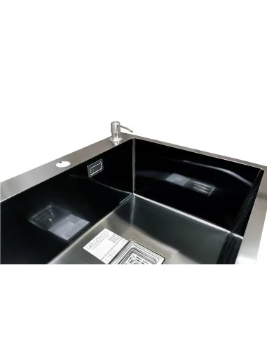 Кухонная мойка прямоугольная Romzha Arta Nova U-550 Max BL с дозатором и корзиной, 600 х 500 х 230 мм - 7