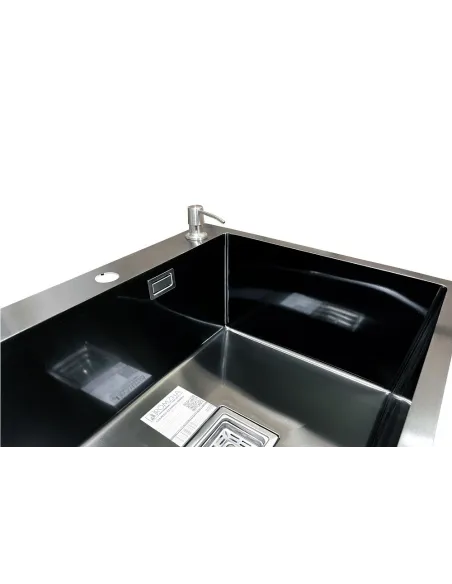 Кухонная мойка прямоугольная Romzha Arta Nova U-550 Max BL с дозатором и корзиной, 600 х 500 х 230 мм - 7