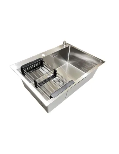 Кухонная мойка прямоугольная Romzha Arta Nova U-650 Max с дозатором и корзиной, 700 х 500 х 230 мм - 4