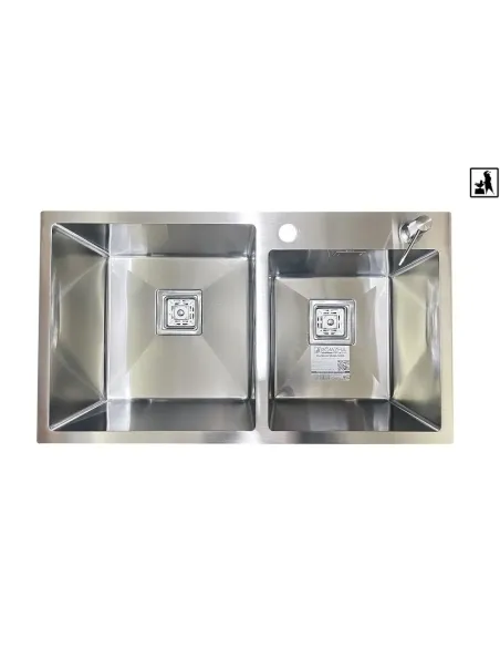 Кухонная мойка прямоугольная Romzha Arta Nova U-750D с дозатором и корзиной, 800 х 450 х 230 мм - 1