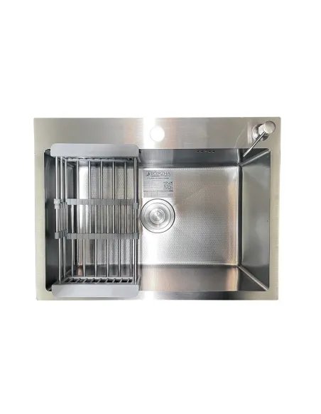 Кухонная мойка прямоугольная Romzha Arta Carbon U-550 с дозатором и корзиной, 600 х 450 х 230 мм - 1