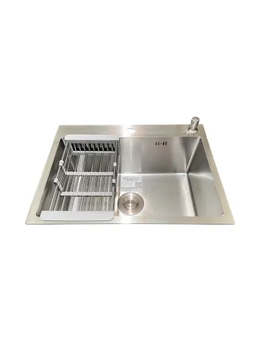 Кухонная мойка прямоугольная Romzha Arta Carbon U-550 с дозатором и корзиной, 600 х 450 х 230 мм - 2