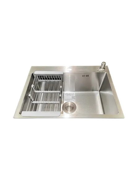 Кухонная мойка прямоугольная Romzha Arta Carbon U-550 с дозатором и корзиной, 600 х 450 х 230 мм - 2