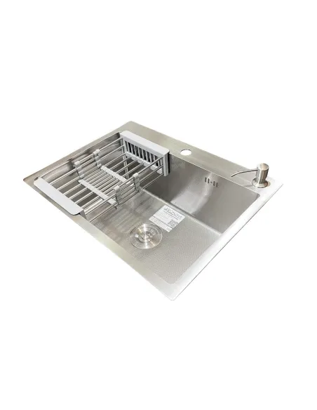 Кухонная мойка прямоугольная Romzha Arta Carbon U-550 с дозатором и корзиной, 600 х 450 х 230 мм - 4